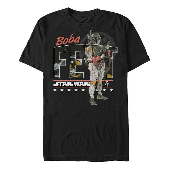 Men's Star Wars Boba Fett Realistic Profile Graphic Tee Black 4X Large