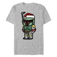 thumbnail image 1 of Men's Star Wars Boba Fett Santa Hat Cartoon  Graphic Tee Athletic Heather 3X Large, 1 of 5