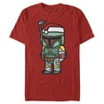 thumbnail image 1 of Men's Star Wars Boba Fett Santa Hat Cartoon  Graphic Tee Red 3X Large, 1 of 5