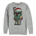 thumbnail image 1 of Men's Star Wars Boba Fett Santa Hat Cartoon  Sweatshirt Athletic Heather X Large, 1 of 3