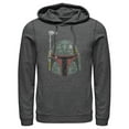 thumbnail image 1 of Men's Star Wars Boba Fett Silhouette Helmet Fill  Pull Over Hoodie Charcoal Heather Small, 1 of 3