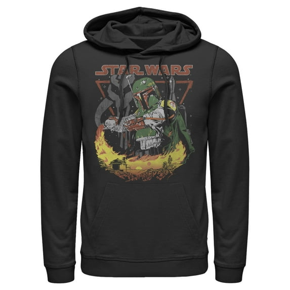 Men's Star Wars Boba Fett Tatooine Pull Over Hoodie Black 2X Large