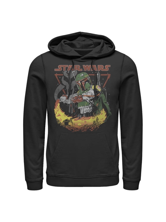 Men's Star Wars Boba Fett Tatooine Pull Over Hoodie Black 2X Large