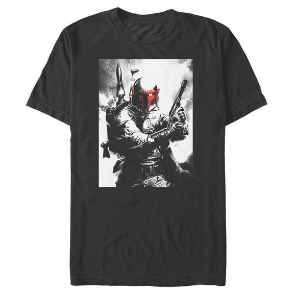 Men's Star Wars Boba Fett in Battle  Graphic Tee Black 3X Large