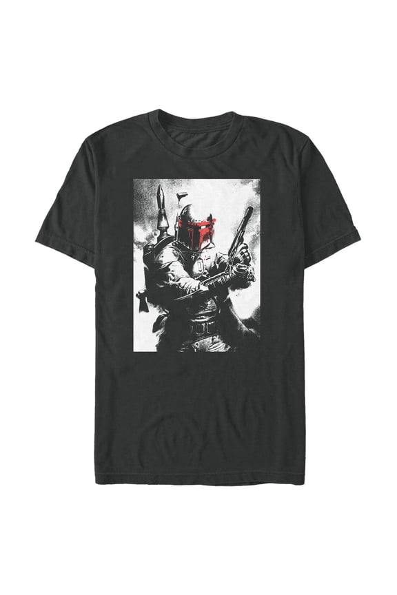 Men's Star Wars Boba Fett in Battle  Graphic Tee Black X Large