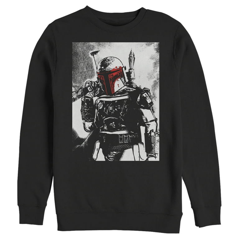 Men s Star Wars Boba Fett pop of red Sweatshirt Black 2X Large Walmart