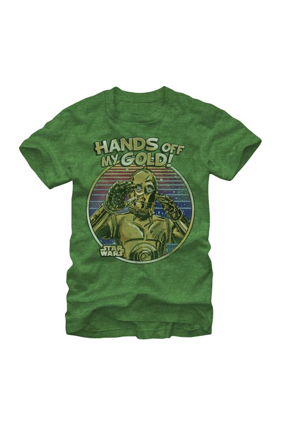 Men's Star Wars C-3PO Hands Off My Graphic Tee Kelly Heather Medium