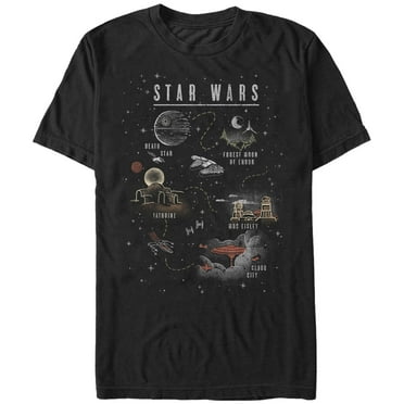 Men's Star Wars Cartoon Map Quest  Graphic Tee Black X Large
