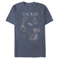 thumbnail image 1 of Men's Star Wars Cartoon Map Quest  Graphic Tee Navy Blue Heather X Large, 1 of 4
