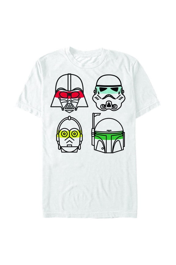 Men's Star Wars Character Lines Graphic Tee White Medium