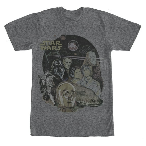 Men's Star Wars Characters andtrooper  Graphic Tee Charcoal Heather Small