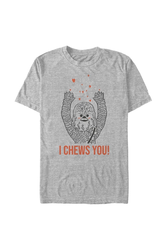 Men's Star Wars Chewbacca I Chews You Graphic Tee Athletic Heather 3X Large