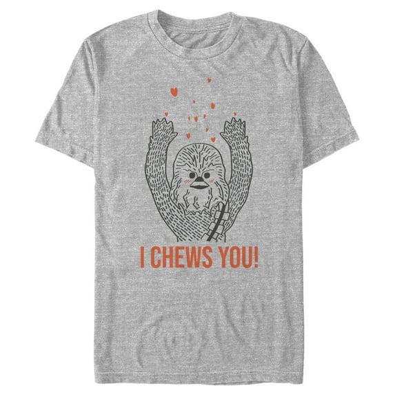 Men's Star Wars Chewbacca I Chews You Graphic Tee Athletic Heather 3X Large