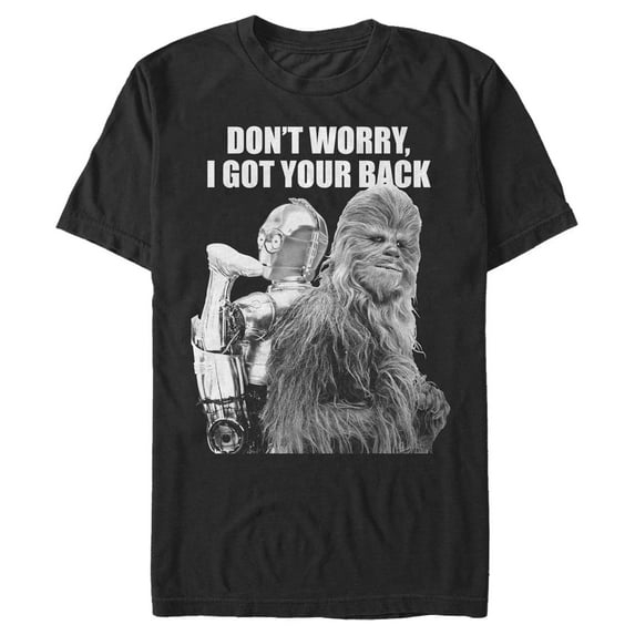 Men's Star Wars Chewie C-3PO Got Your Back Graphic Tee Black X Large