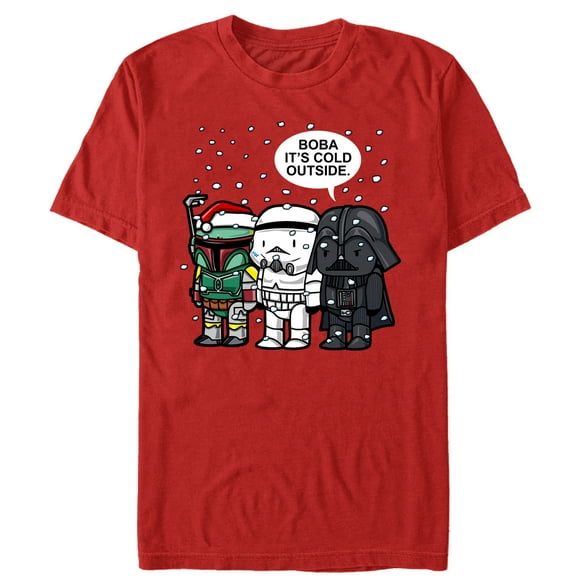 Men's Star Wars Christmas Boba It's Cold Outside  Graphic Tee Red Small