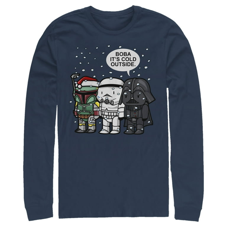 Men s Star Wars Christmas Boba It s Cold Outside Long Sleeve Shirt