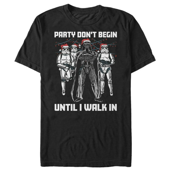Men's Star Wars Christmas Dark Side Party  Graphic Tee Black Small