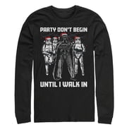 Men's Star Wars Christmas Dark Side Party Long Sleeve Shirt Black Medium