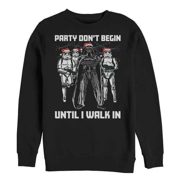 Men's Star Wars Christmas Dark Side Party Sweatshirt Black X Large