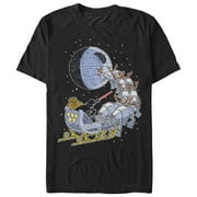 Men's Star Wars Christmas Darth Vader Santa's Sleigh Graphic Tee Black Large