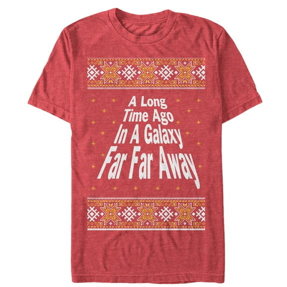 Men's Star Wars Christmas Far Far Away Text  Graphic Tee Red Heather Small