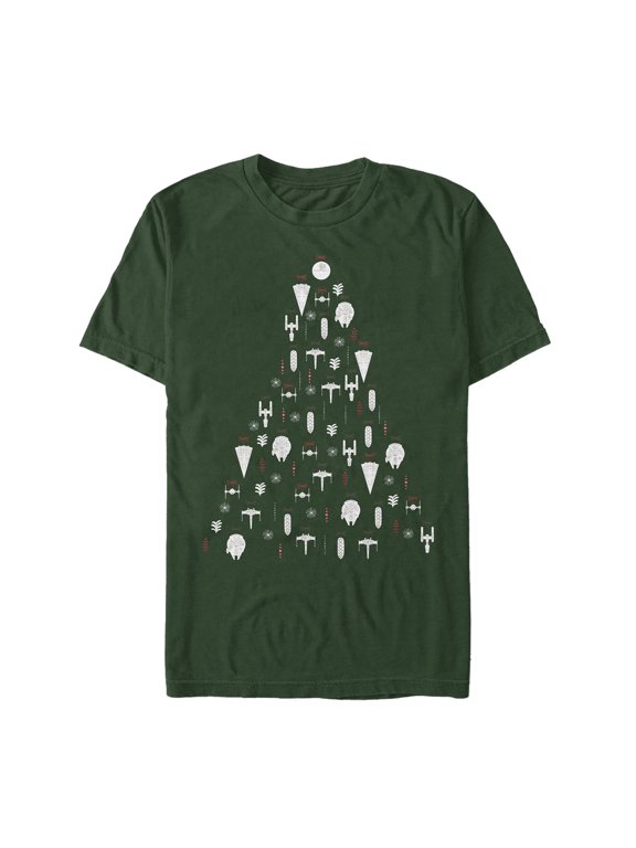 Men's Star Wars Christmas Galactic Ornaments Graphic Tee Dark Green Medium