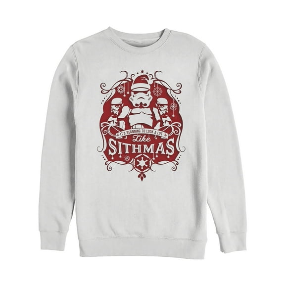 Men's Star Wars Christmas Looking Like Sithmas  Sweatshirt White X Large