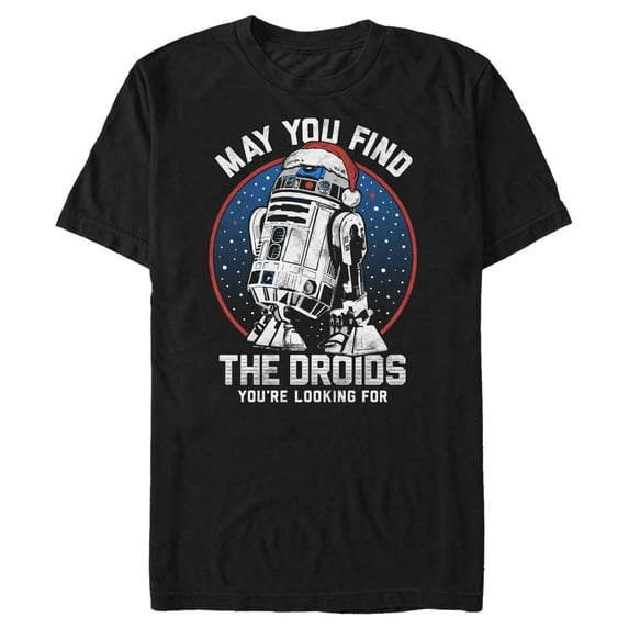 Men's Star Wars Christmas May You Find the Droids Graphic Tee Black 5X Large