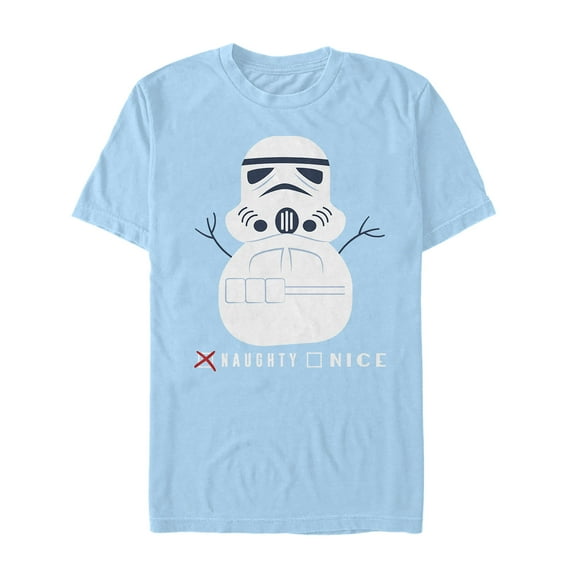 Men's Star Wars Christmas Naughty Stormtrooper Graphic Tee Light Blue X Large