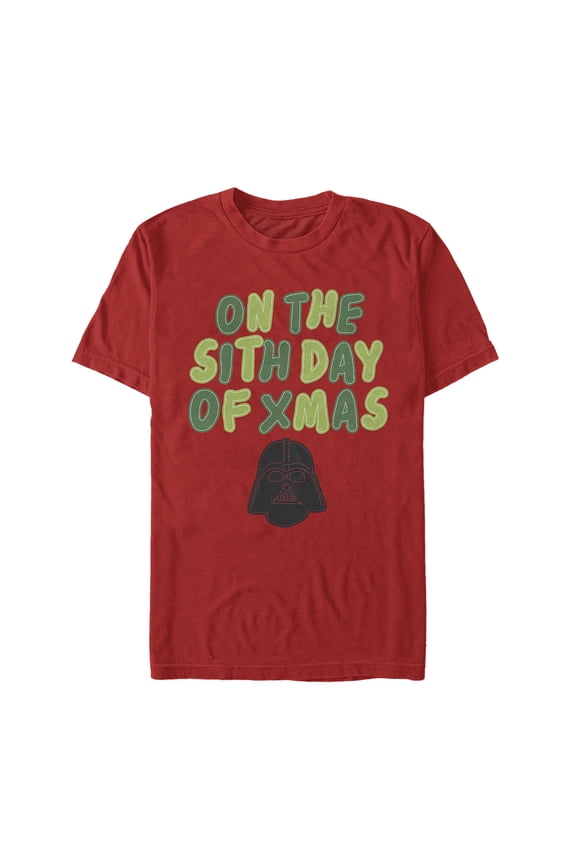 Men's Star Wars Christmas Sith Day  Graphic Tee Red Large