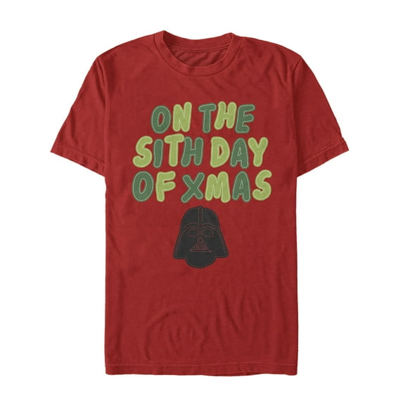 Men's Star Wars Christmas Sith Day Graphic Tee Red Medium