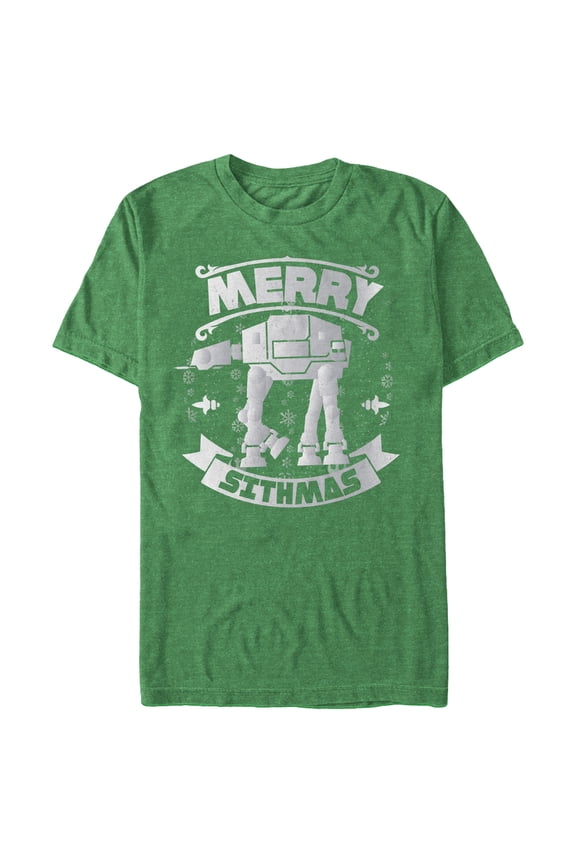 Men's Star Wars Christmas Sithmas AT-AT Graphic Tee Kelly Green X Large