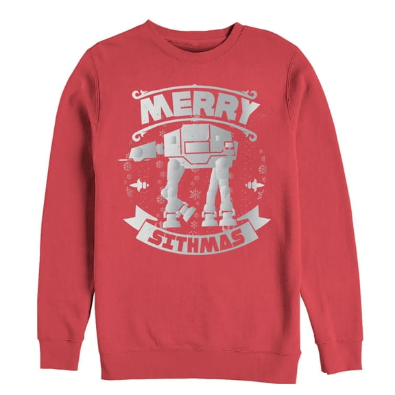 Men's Star Wars Christmas Sithmas AT-AT  Sweatshirt Red 3X Large