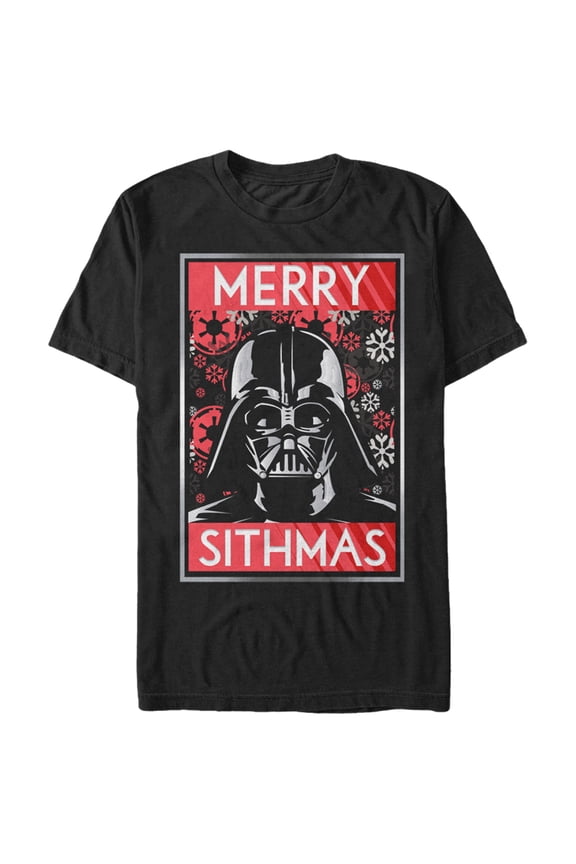 Men's Star Wars Christmas Sithmas Darth Vader Graphic Tee Black 2X Large