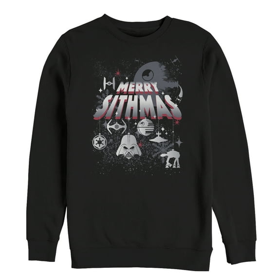 Men's Star Wars Christmas Sithmas Ornaments Sweatshirt Black 2X Large