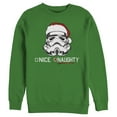 thumbnail image 1 of Men's Star Wars Christmas Stormtrooper Naughty List Sweatshirt Kelly Green Small, 1 of 3