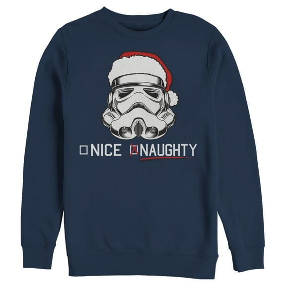 Men's Star Wars Christmas Stormtrooper Naughty List  Sweatshirt Navy Blue Small