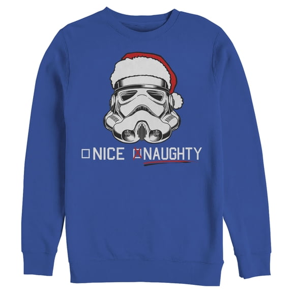 Men's Star Wars Christmas Stormtrooper Naughty List Sweatshirt Royal Blue 3X Large