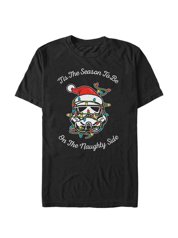 Men's Star Wars Christmas Stormtrooper Naughty Side Graphic Tee Black 4X Large