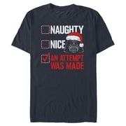 Men's Star Wars Christmas Vader Attempt Made Graphic Tee Navy Blue Large