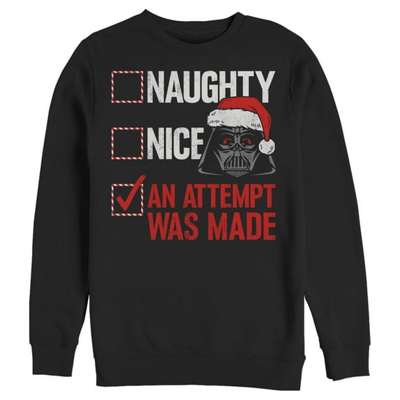 Men's Star Wars Christmas Vader Attempt Made Sweatshirt Black Small