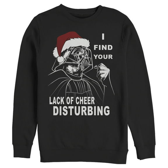 Men's Star Wars Christmas Vader Lack of Cheer Disturbing  Sweatshirt Black Small