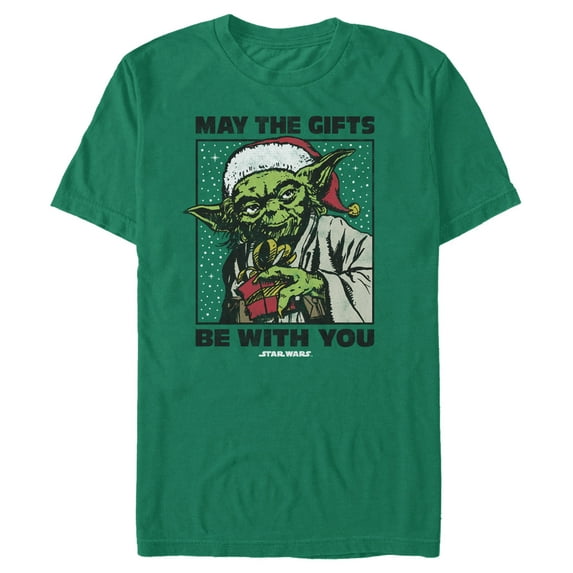 Men's Star Wars Christmas Yoda Gifts Graphic Tee Kelly Green Large