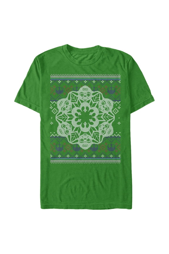 Men's Star Wars Christmas Yoda Snowflake  Graphic Tee Kelly Green Medium