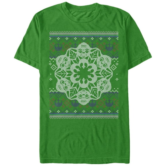 Men's Star Wars Christmas Yoda Snowflake  Graphic Tee Kelly Green Small