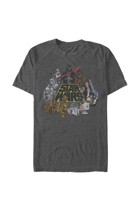 Men's Star Wars Classic Montage Graphic Tee Charcoal Heather 2X Large
