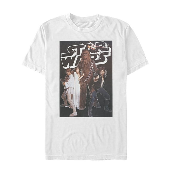 Men's Star Wars Classic Movie Poster Scene Graphic Tee White Medium