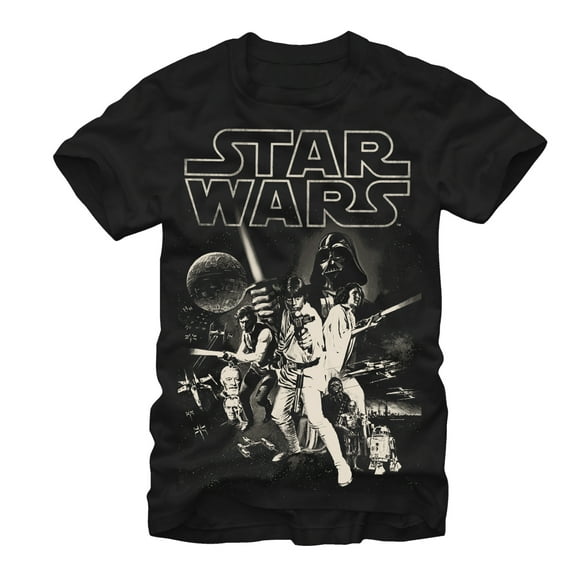 Men's Star Wars Classic Poster  Graphic Tee Black 2X Large