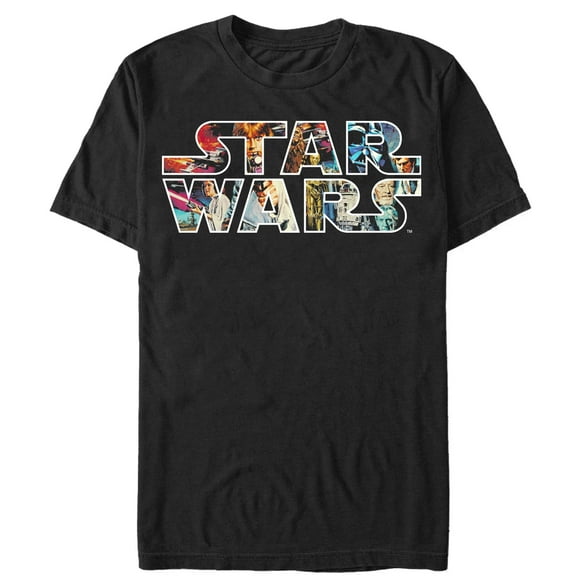 Men's Star Wars Classic Poster Logo Graphic Tee Black Large