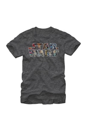 Men's Star Wars Classic Poster Logo Graphic Tee Charcoal Heather 4X Large
